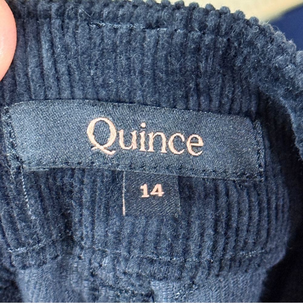 Quince Organic Stretch Corduroy Cropped Wide Leg Pants In Black Size 14 NWT - Picture 2 of 15